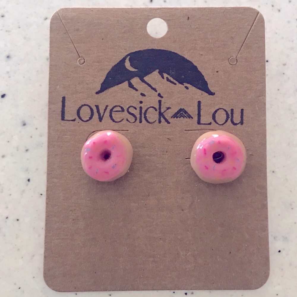Adorable Handmade Polymer Donut Earrings - Picture 2 of 8